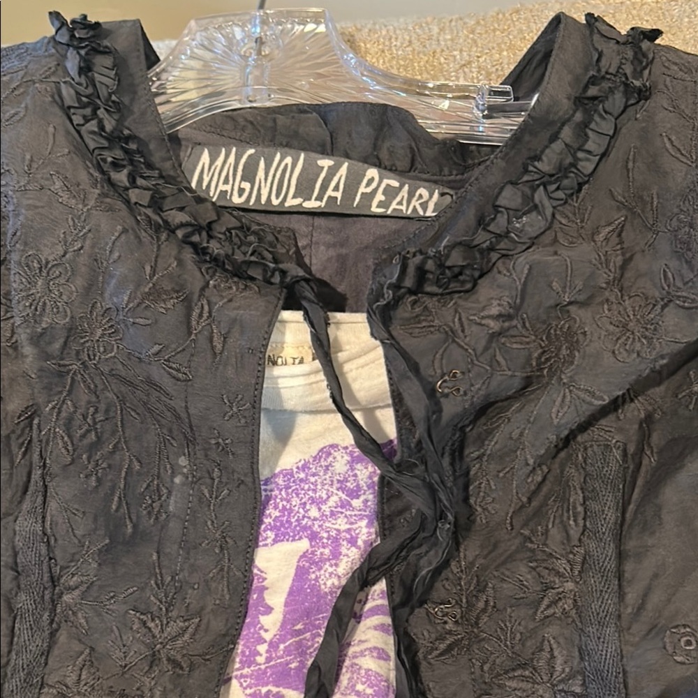 Magnolia Pearl Charcoal Embroidered Jacket